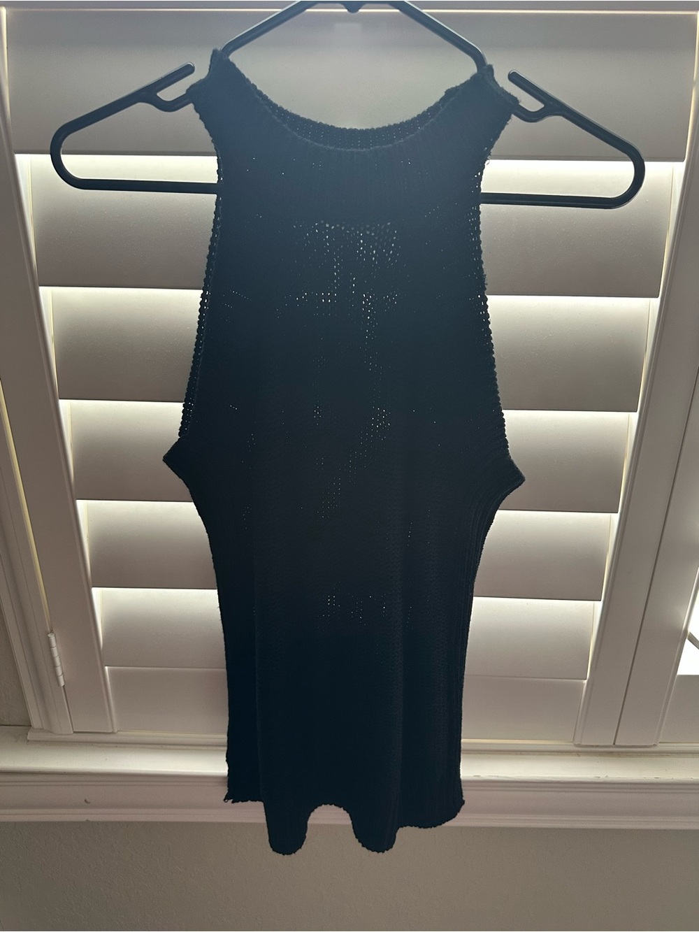 Black Sleeveless Knit Tank Top